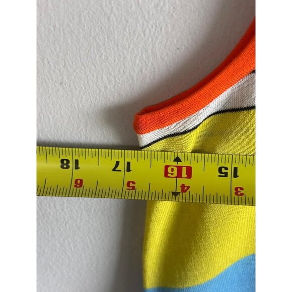 Diane Von Furstenberg Orange & Multicolor Striped Crewneck Tank Dress Size S - Picture 5 of 8